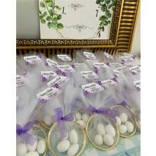 Siyah Lale Nikah Şekeri Halka Nikah Şekeri Fıstık Şekerli Söz, Nişan Hediyelik - 25 Adet