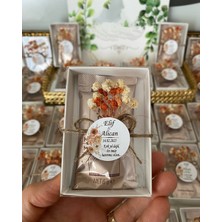 Siyah Lale Nikah Şekeri Kahve Kutusu Süslü Nikah, Söz, Nişan Hediyelik - 50 Adet