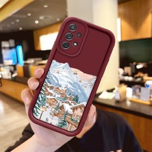 HONTINGA Samsung Galaxy A72 ile Uyumlu Kılıfı Düşüme Önleyici Basitlik Anti Düşme Kamera Korumali Şehir Bordo Desen Yumuşak Silikon Telefon Kılıfı Kadın ve Erkek Için Uygundur K2-7072