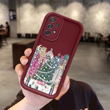 HONTINGA Samsung Galaxy A72 ile Uyumlu Kılıfı Düşüme Önleyici Basitlik Anti Düşme Kamera Korumali Şehir Bordo Desen Yumuşak Silikon Telefon Kılıfı Kadın ve Erkek Için Uygundur K2-7072