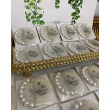 Siyah Lale Nikah Şekeri Incili Epoksi Magnet Paketli Nikah, Söz, Nişan Hediyelik - 25 Adet