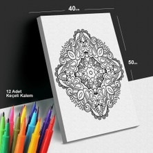 Barok Elmas 40X50 Tuval Boyama Seti - 12'li Keçeli Kalem Ile Birlikte -