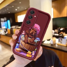 HONTINGA Samsung Galaxy A16 ile Uyumlu Kılıfı Düşüme Önleyici Basitlik Anti Düşme Kamera Korumali Hayvanlar Bordo Desen Yumuşak Silikon Telefon Kılıfı Kadın ve Erkek Için Uygundur K2-7076