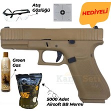 We Glock G17 Gen5 F Serisi Full Tan Gbb Airsoft Tabanca