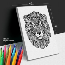 Aslan 40X50 Tuval Boyama Seti - 12'li Keçeli Kalem Ile Birlikte -