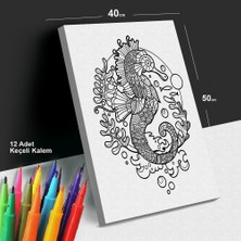 Mercan Düşü 40X50 Tuval Boyama Seti - 12'li Keçeli Kalem Ile Birlikte -