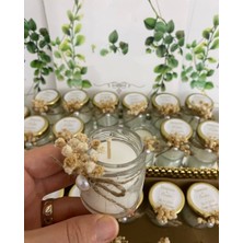 Siyah Lale Nikah Şekeri Cam Kavanoz Mum Nikah, Söz, Nişan Hediyelik - 25 Adet