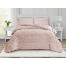 Goblette Home Destina Modern Çizgili Kapitone Yatak Örtüsü Takımı - 3 Parça