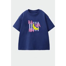 Monila Kız Çocuk Pamuklu Bisiklet Yaka Baskılı T-Shirt