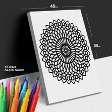 Sonsuz Döngü 40X50 Tuval Boyama Seti - 12'li Keçeli Kalem Ile Birlikte -