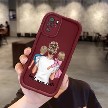 HONTINGA Xiaomi Redmi Note 10S ile Uyumlu Kılıfı Düşüme Önleyici Basitlik Anti Düşme Kamera Korumali Aile Bordo Desen Yumuşak Silikon Telefon Kılıfı Kadın ve Erkek Için Uygundur K2-7074