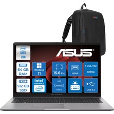 Asus Expertbook P1 P1503CVA Intel® Core™ 5 210H 64GB Ddr5 512GB SSD 15.6"fhd (1920 x 1080) 300NITS WIN11PRO Taşınabilir Bilgisayar ZC516512G0DP22+ZETTAÇANTA