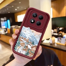 HONTINGA Xiaomi Redmi Note 14 Pro ile Uyumlu Kılıfı Düşüme Önleyici Basitlik Anti Düşme Kamera Korumali Şehir Bordo Desen Yumuşak Silikon Telefon Kılıfı Kadın ve Erkek Için Uygundur K2-7072