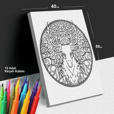 Ormanın Ruhu 40X50 Tuval Boyama Seti - 12'li Keçeli Kalem Ile Birlikte -