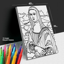 Mona Lisa 40X50 Tuval Boyama Seti - 12'li Keçeli Kalem Ile Birlikte -