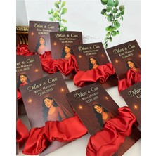 Siyah Lale Nikah Şekeri Kına Tokası Hediyelik Kırmızı - 50 Adet