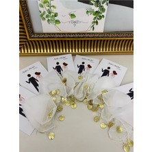 Siyah Lale Nikah Şekeri Kartlık Halay Mendili Kına, Nikah, Söz, Nişan Hediyelik - 25 Adet