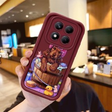 HONTINGA Xiaomi Redmi Note 14 Pro ile Uyumlu Kılıfı Düşüme Önleyici Basitlik Anti Düşme Kamera Korumali Hayvanlar Bordo Desen Yumuşak Silikon Telefon Kılıfı Kadın ve Erkek Için Uygundur K2-7076