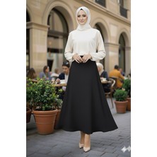 Eceylül Moda Scuba Krep Bel Lastikli Kloş ETEK(93-94CM Uzunluk)(Kısa Süreliğine Lansman Fiyatı)