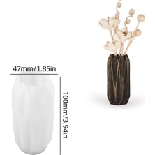 Hobiflex Silikon Kalıp Taş Tozu Ithal Dar Ağızlı Küçük Geometrik Yüzeyli Vazo Kalıbı Epoksi Reçine HB80-0141