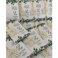 Siyah Lale Nikah Şekeri Inci Yıldız Anahtarlık Bebek, Nikah, Söz, Nişan Hediyelik - 50 Adet