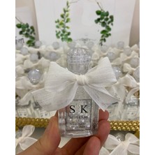 Siyah Lale Nikah Şekeri Plastik Kolonya Şişesi Nikah, Söz, Nişan Hediyelik - 25 Adet