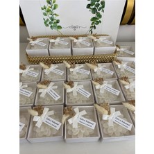 Siyah Lale Nikah Şekeri Kutulu Mum Nikah, Söz, Nişan Hediyelik - 25 Adet