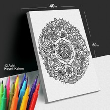 Zihin Bahçesi 40X50 Tuval Boyama Seti - 12'li Keçeli Kalem Ile Birlikte -