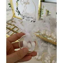 Siyah Lale Nikah Şekeri Halka Nikah Şekeri Fıstık Şekerli Söz, Nişan Hediyelik - 25 Adet