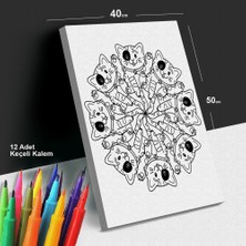 Benekli Sarmalı 40X50 Tuval Boyama Seti - 12'li Keçeli Kalem Ile Birlikte -