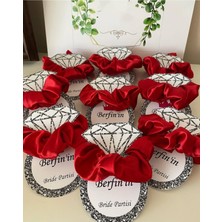 Siyah Lale Nikah Şekeri Kına Tokası Hediyelik Kırmızı - 25 Adet