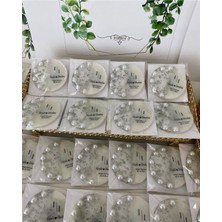 Siyah Lale Nikah Şekeri Incili Epoksi Magnet Paketli Nikah, Söz, Nişan Hediyelik - 25 Adet