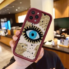 HONTINGA iPhone 16 Pro ile Uyumlu Kılıfı Düşüme Önleyici Basitlik Anti Düşme Kamera Korumali Göz Deseni Bordo Desen Yumuşak Silikon Telefon Kılıfı Kadın ve Erkek Için Uygundur K2-7073