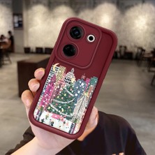 HONTINGA Tecno Camon 20 Pro 4g ile Uyumlu Kılıfı Düşüme Önleyici Basitlik Anti Düşme Kamera Korumali Şehir Bordo Desen Yumuşak Silikon Telefon Kılıfı Kadın ve Erkek Için Uygundur K2-7072