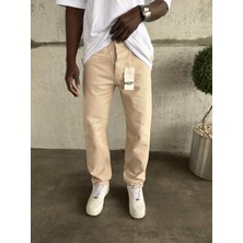 KağanKY Gri Yırtık Detaylı Baggy Jean