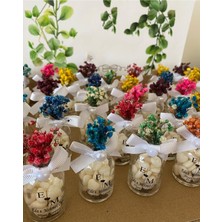 Siyah Lale Nikah Şekeri Mantar Kapaklı Cam Şişe Kalp Şekerli Nikah, Söz, Nişan Hediyelik - 50 Adet