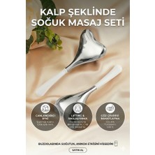 İlkyaz Fashion Kalp Şeklinde Soğuk Yüz Masaj Aleti - Cilt Sıkılaştırıcı ve Şişkinlik Giderici Cryo Stick