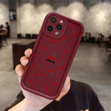 HONTINGA iPhone 14 Pro Max ile Uyumlu Kılıfı Düşüme Önleyici Basitlik Anti Düşme Kamera Korumali Vişne Bordo Desen Yumuşak Silikon Telefon Kılıfı Kadın ve Erkek Için Uygundur K2-7075