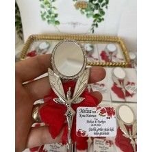 Siyah Lale Nikah Şekeri Metal Kına Ayna Hediyelik Kına Gecesi - 50 Adet