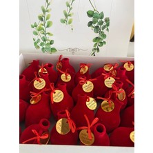 Siyah Lale Nikah Şekeri Kına Testi Hediyelik Kırmızı Içi Kınalı - 50 Adet