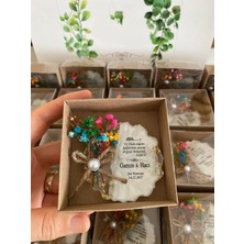 Siyah Lale Nikah Şekeri Çiçekli Epoksi Magnet Kutulu Nikah, Söz, Nişan Hediyelik - 25 Adet