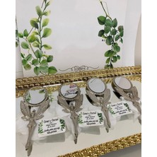 Siyah Lale Nikah Şekeri Metal Kına Ayna Hediyelik Kına Gecesi - 25 Adet