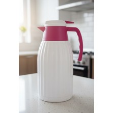 Penguen PNG-7002 1,5 Lt Oluklu Cam Termos Pembe