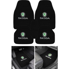 Tusba Market Skoda Uyumlu Nakış Işlemeli 5’li Oto Halı Paspas Seti