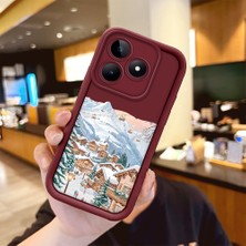 HONTINGA Realme C53 ile Uyumlu Kılıfı Düşüme Önleyici Basitlik Anti Düşme Kamera Korumali Şehir Bordo Desen Yumuşak Silikon Telefon Kılıfı Kadın ve Erkek Için Uygundur K2-7072