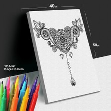 Kalbin Kanatları 40X50 Tuval Boyama Seti - 12'li Keçeli Kalem Ile Birlikte -