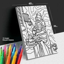 Sütçü Kız 40X50 Tuval Boyama Seti - 12'li Keçeli Kalem Ile Birlikte -