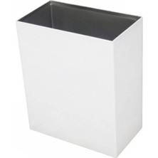 Onno - 304 Kalite Paslanmaz Çelik Askılı Çöp Kovası Beyaz 23*12 H27 - CK-9013