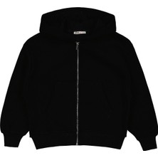 Civil Girls Düz 10-13 Yaş Hırka - Siyah 12-13 Yaş