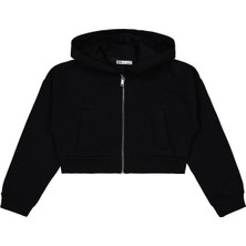 Civil Girls Düz 10-13 Yaş Hırka - Siyah 11-12 Yaş